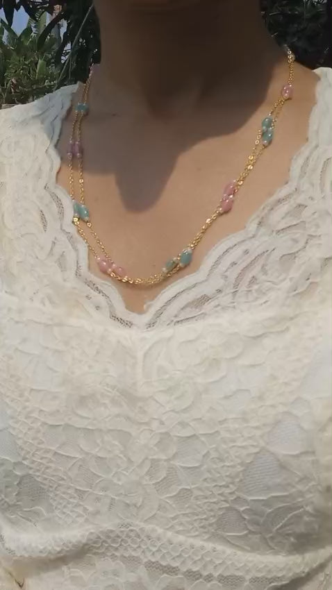 2 Layer Short length beautiful neck chain Code : NL0188
