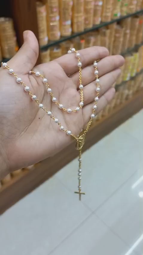 Premium gold plated beautiful pearl rosary Kontha mala  Code: NL0001