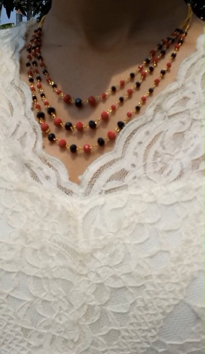 Beautiful 3 layer Cristal Neckpiece Code : CBM3S Pearl Jewellery