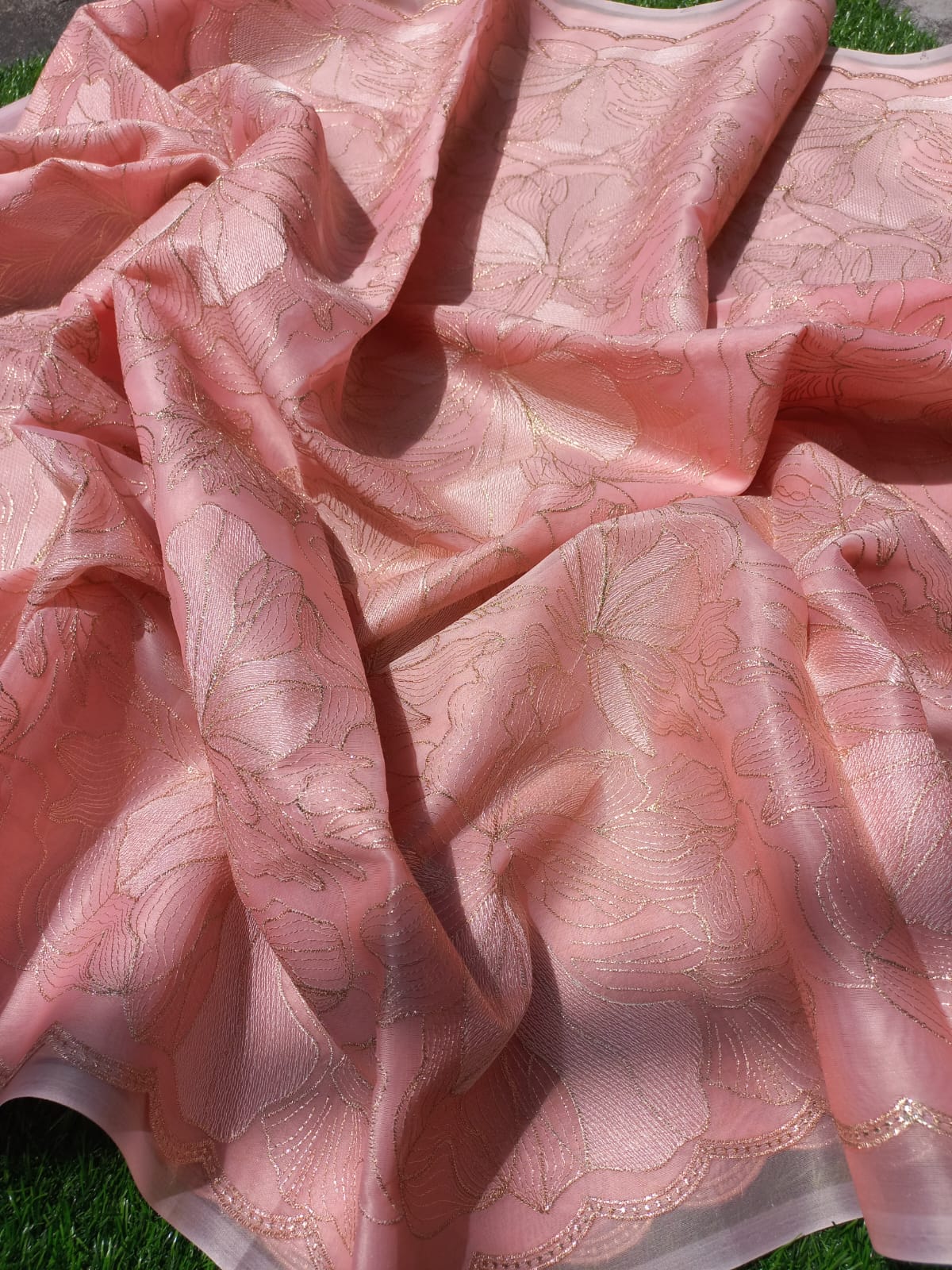 Turkish organza feel giving soft organza fabric Saree Organza