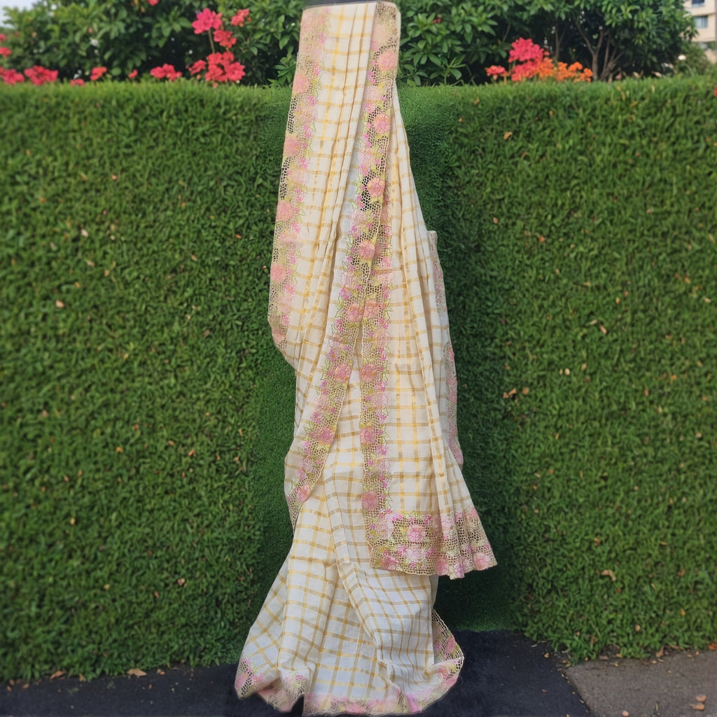 Beautiful Kerala saree and blouse with cutwork Embroidery collection Kerala saree