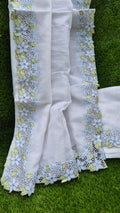 White floral cutwork embroidery premium sarees collection Silky kota cutwork sarees