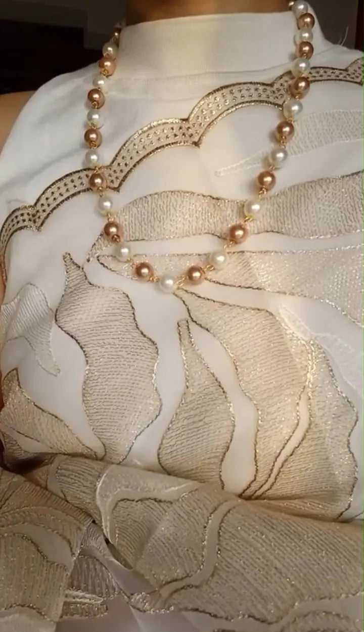 Fabulous One layer round metallic pearl neck piece Code : Pearl1C Metallic 1 Jewellery