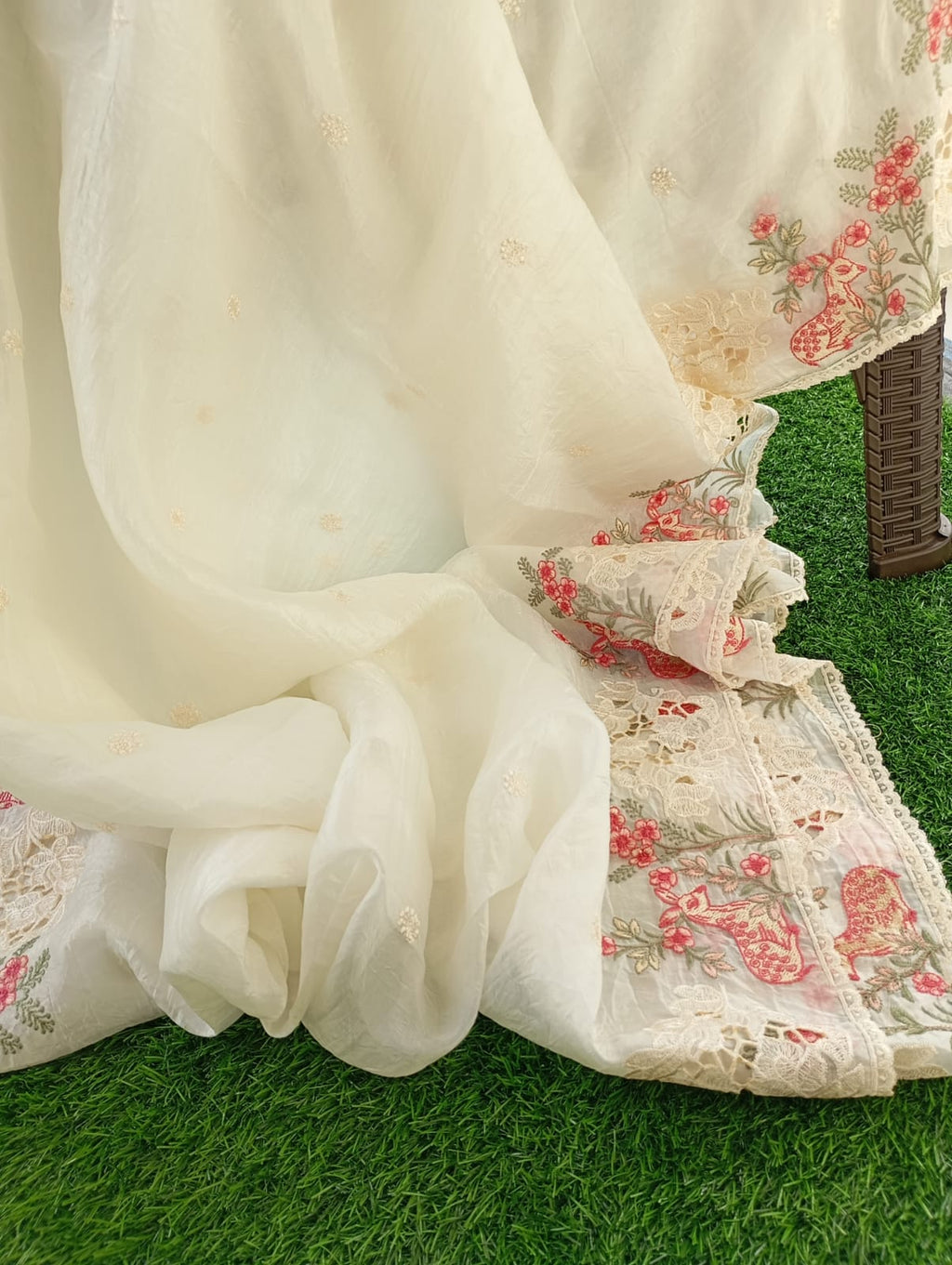 Fabulous rooby silk designer cutwork embroidery sarees Designer sarees collection