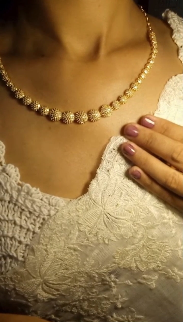 Premium gold plated American Dimond Neckpiece with earings
Code : ADN1 Jewel byjuwaan