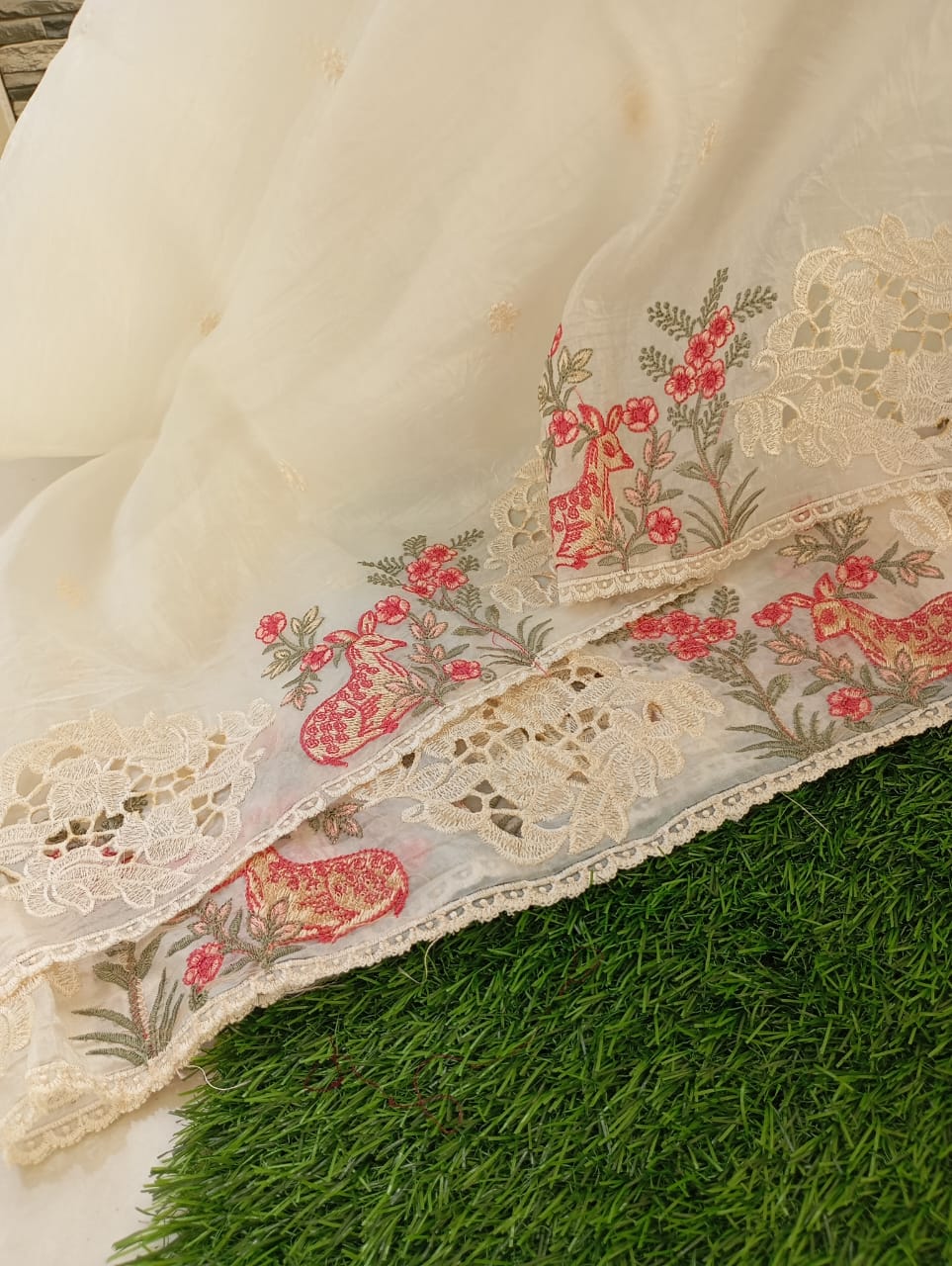 Fabulous rooby silk designer cutwork embroidery sarees Designer sarees collection