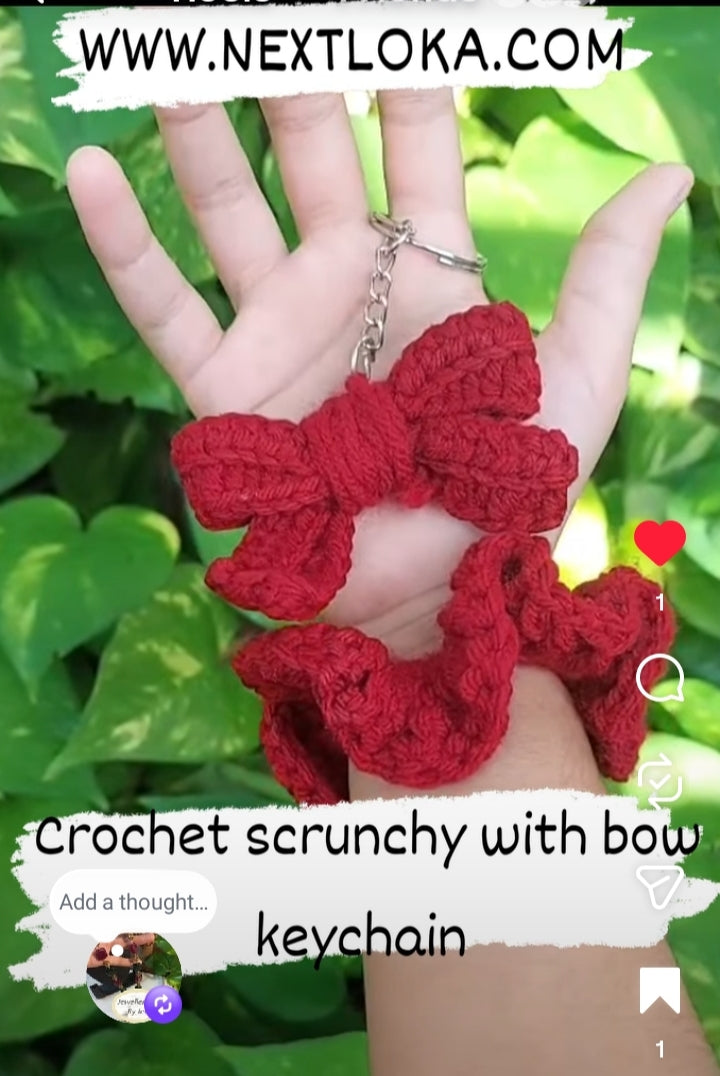 Premium crochet hair crunchy accessory and bow keychain NL0402 Juwaan
