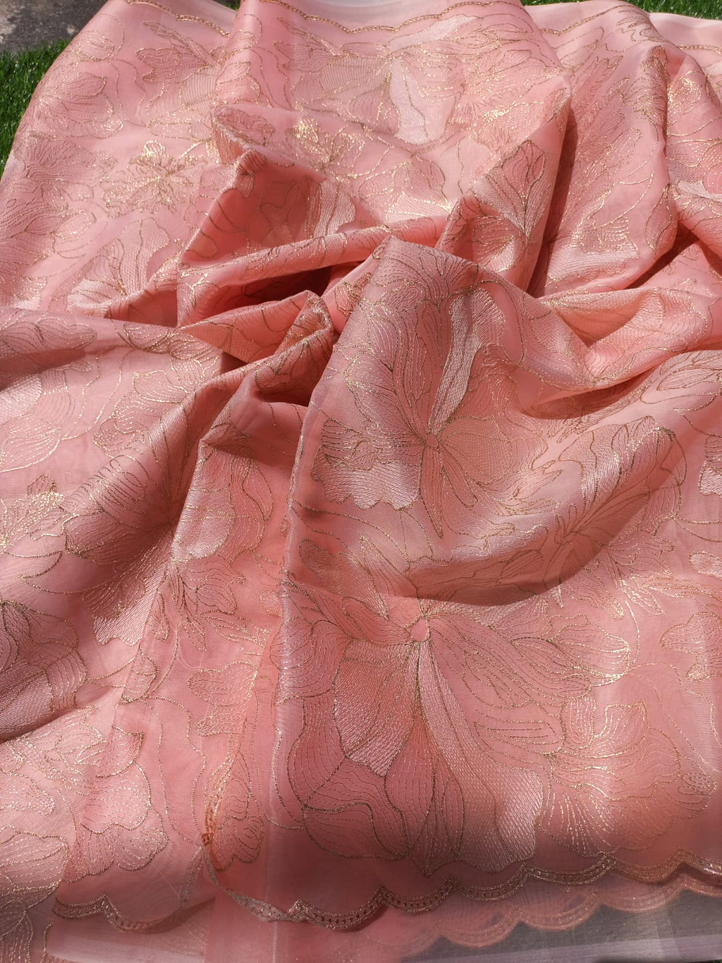Turkish organza feel giving soft organza fabric Saree Organza