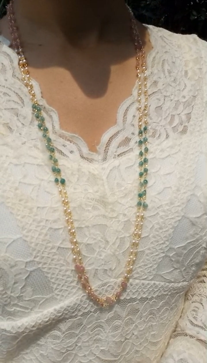 Beautiful 2 layer Neck piece Code : RWGP2L Pearl Jewellery