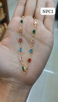 Premium plated daily wear navaratna colours neckpiece With chain Code : NPC1 Pearl Jewellery