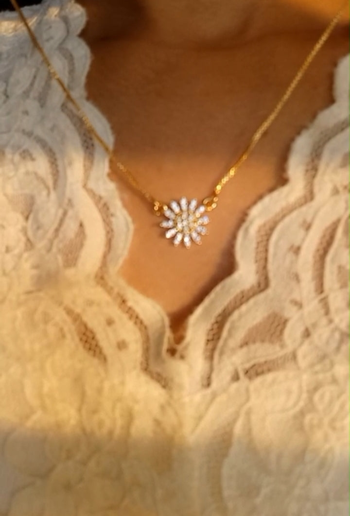 Code : GS1 Premium plated daily use AD DIMOND PENDENT with chain Pearl Jewellery