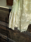 Exclusive light green Turkish organza type premium saree Light green Organza