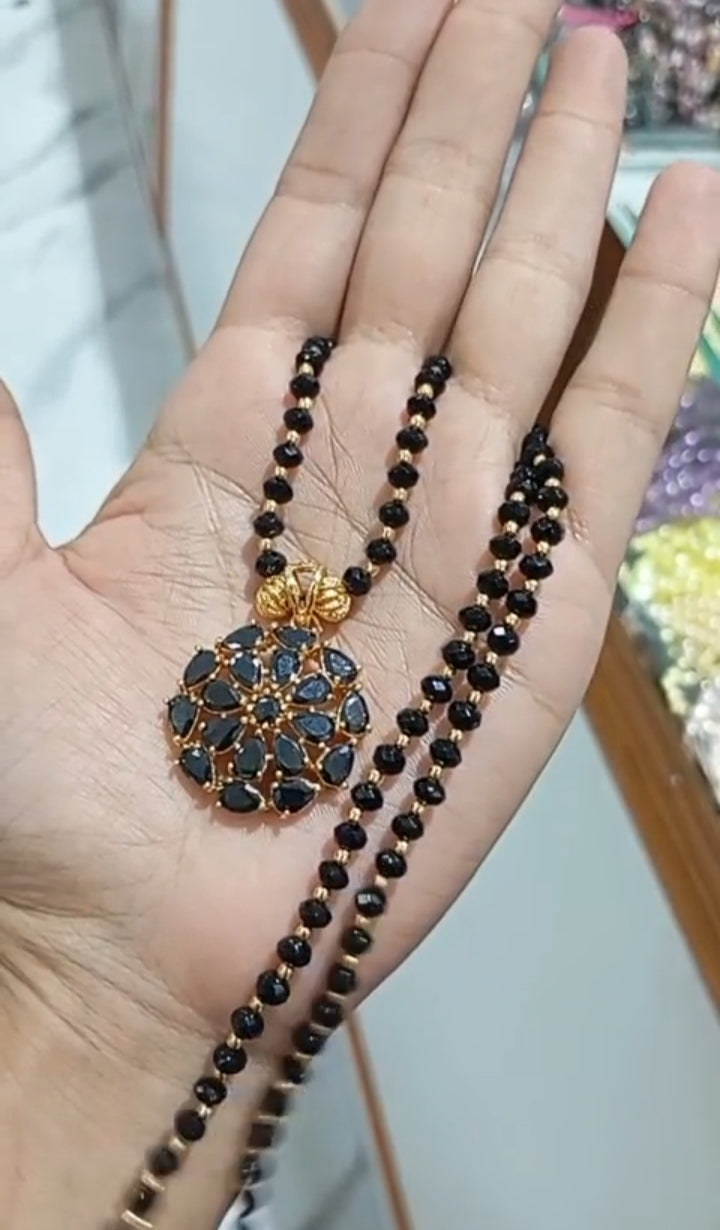 Black Crystal Neck piece with Beautiful pendent Code - BlackPC Jewel byjuwaan