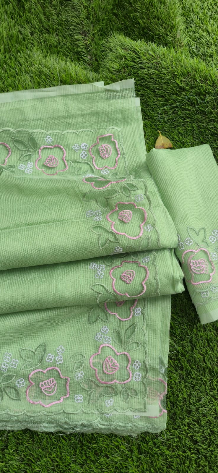 Premium Silky Kota embroidery designer applique sarees Kota embroidery sarees