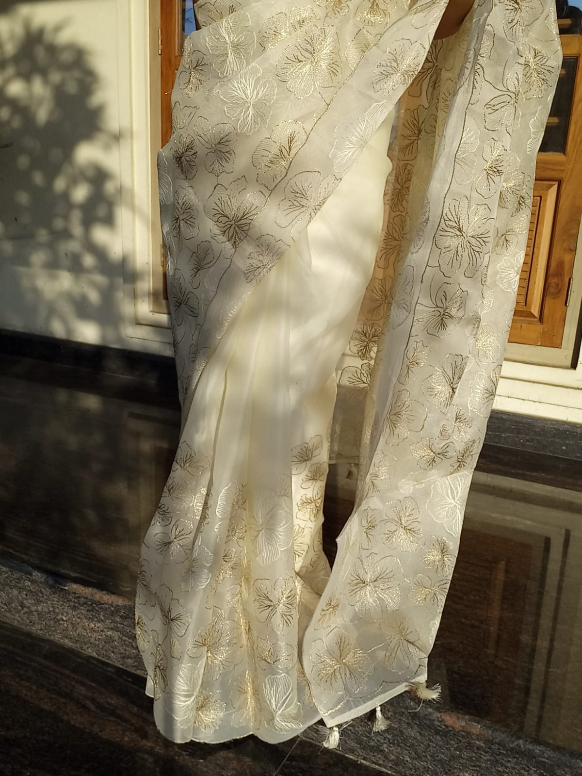 Unique & Exclusive Turkish organza type premium saree Organza