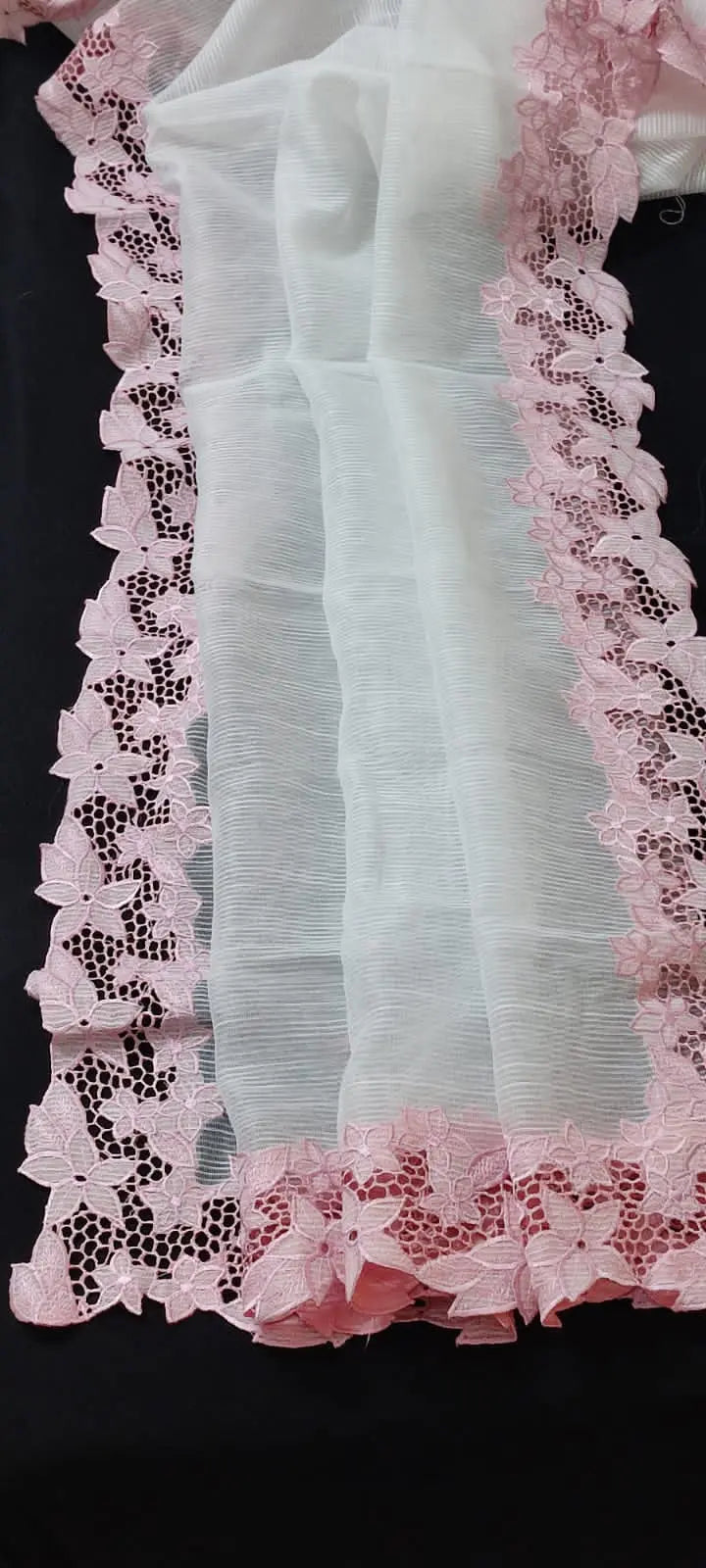 Exclusive cutwork embroidery designer sarees