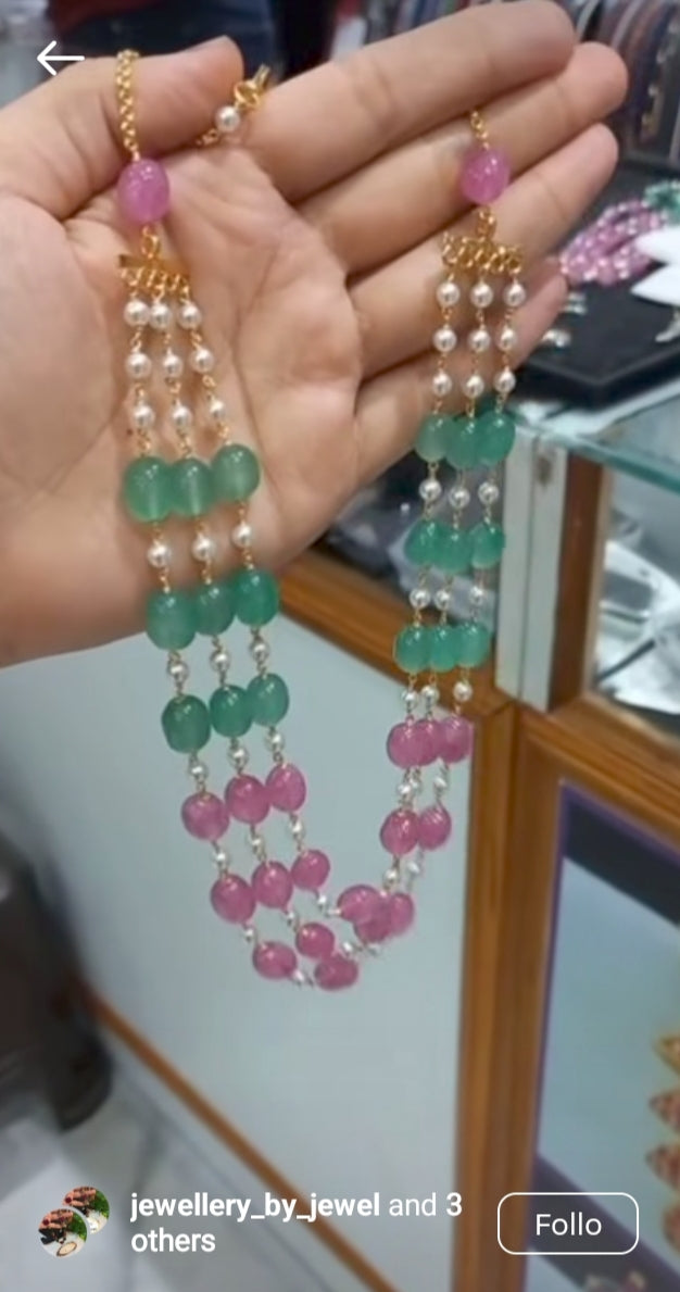 Premium 3 layer Pearl Jewellery Neckpiece 

Code: WGP1 Jewel byjuwaan