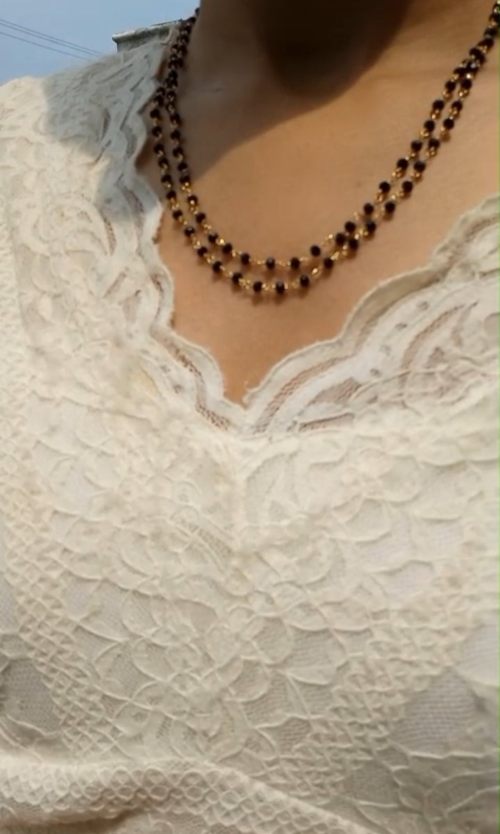Beautiful Two layer black crystal Neck Piece Code : CB2S Pearl Jewellery