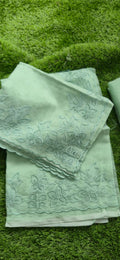 Premium Silky Kota green embroidery designer applique sarees Light green Kota embroidery sarees