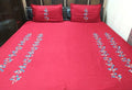 Premium Red Designer Embroidery Bedsheets Collection Red Ring Bedsheets