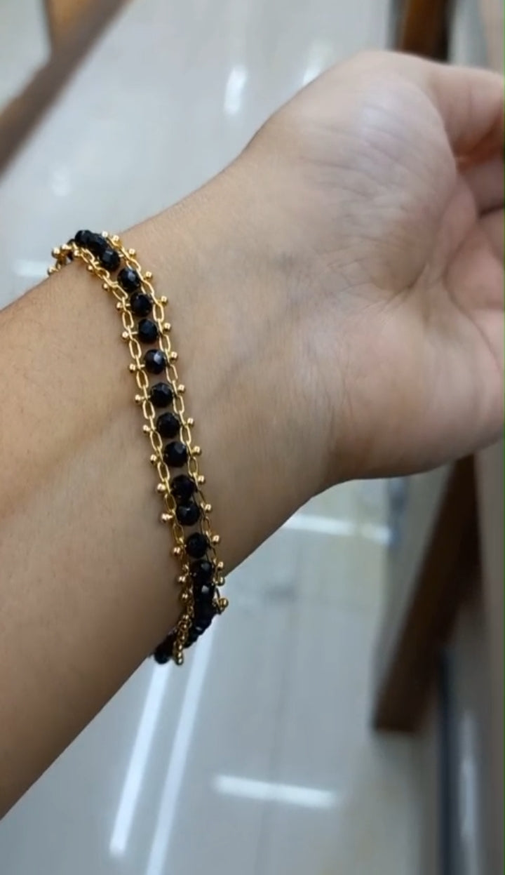 Premium gold plated  daily wear crystal hand chain
Code : Hand1 Jewel byjuwaan