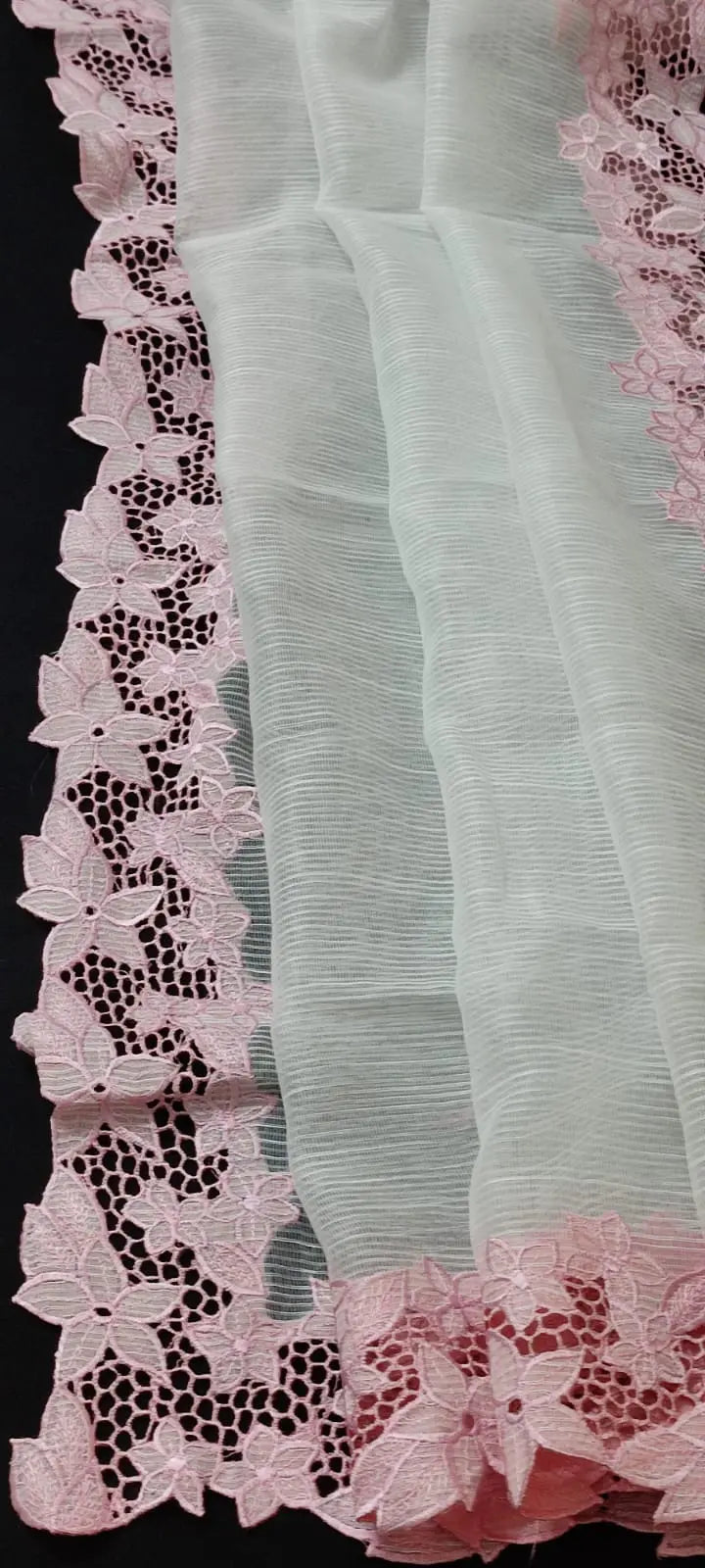 Exclusive cutwork embroidery designer sarees