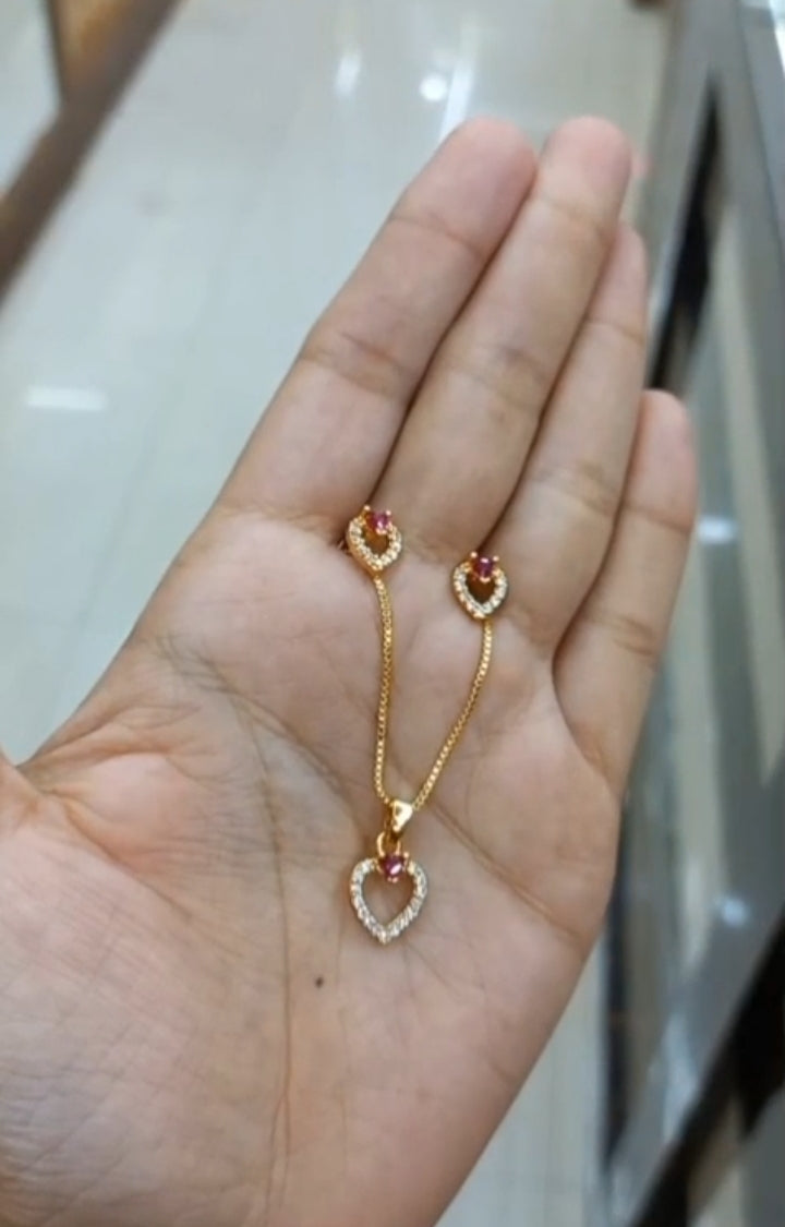 Premium daily wear AD Diamond pendent with chain
Code: NLC0007 Jewel byjuwaan