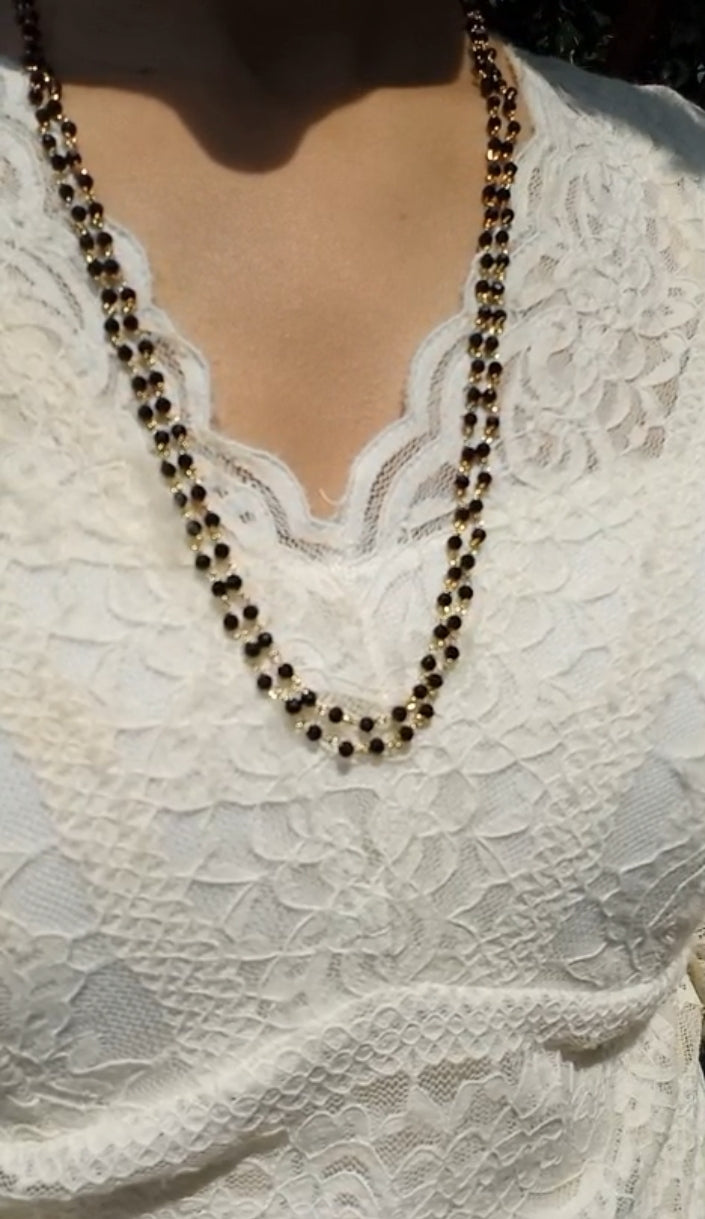 Beautiful 2 layer Black crystal Neck Piece

BlackL2 Jewel byjuwaan
