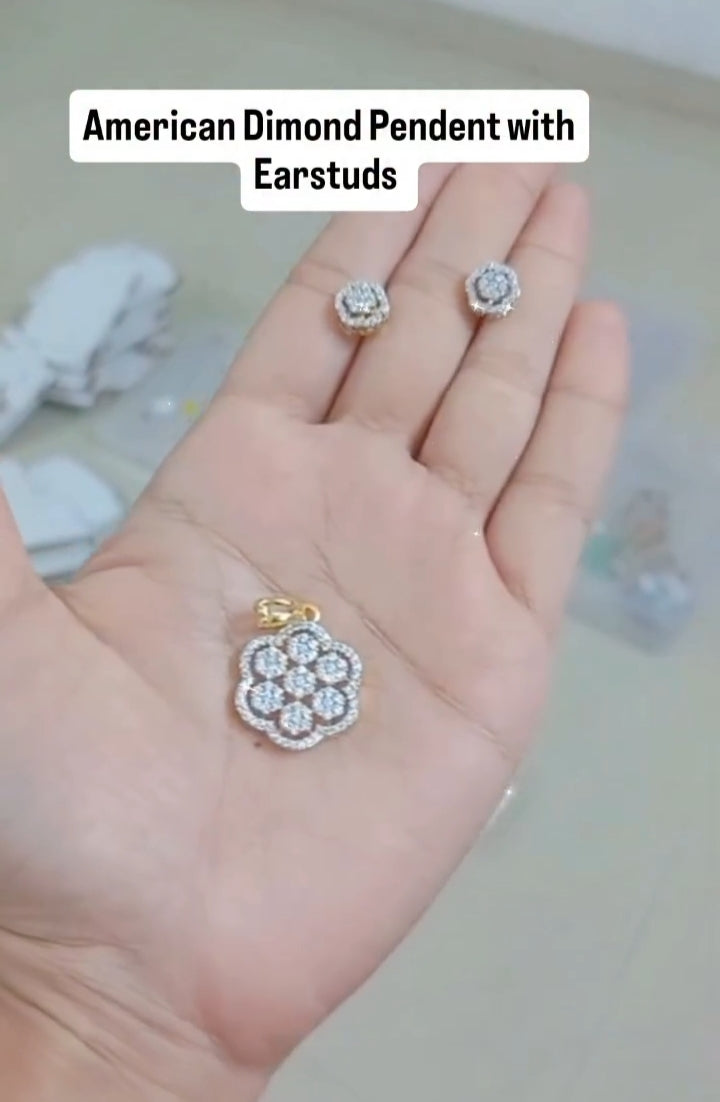 American Dimond Pendent with Chain & matching Earstuds
Code :ADP25 Jewel byjuwaan