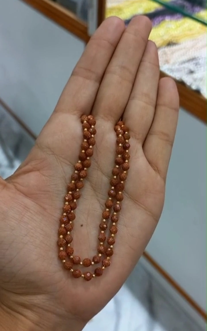 2 Layer sandstone Neck piece 24 Inch Length 
Code : Sand1 Jewel byjuwaan