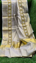 Kerala saree and blouse with cutwork Off white Kerala saree