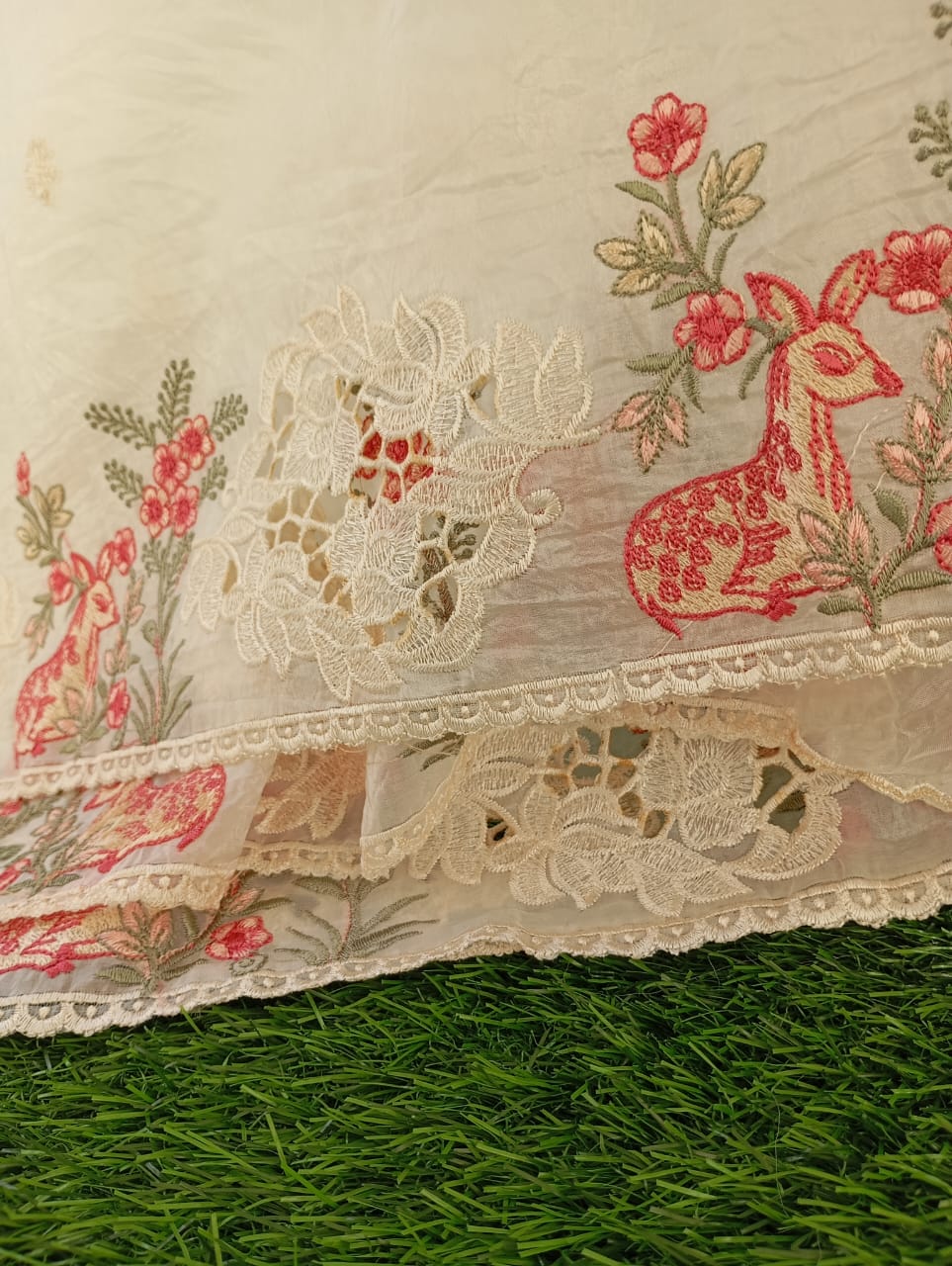 Fabulous rooby silk designer cutwork embroidery sarees Designer sarees collection