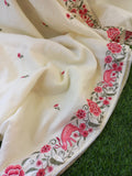 Beautiful embroidery on moonga tussar silk sarees Clear Designer sarees collection