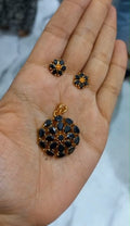 Black premium gold Plated Pendent with chain and maching ear studs

Code : BlackPS Jewel byjuwaan