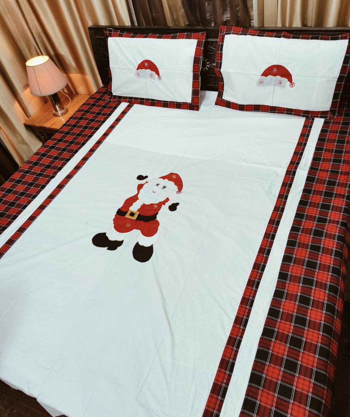 Premium elegant Designer Embroidery Bedsheets Collection Santa Bedsheets