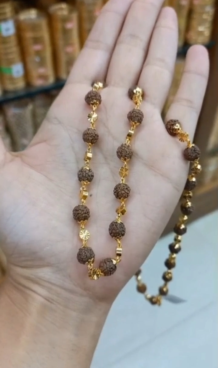 24 Inch Length premium gold plated rudraksha neck piece 
Code :PMR24 Jewel byjuwaan