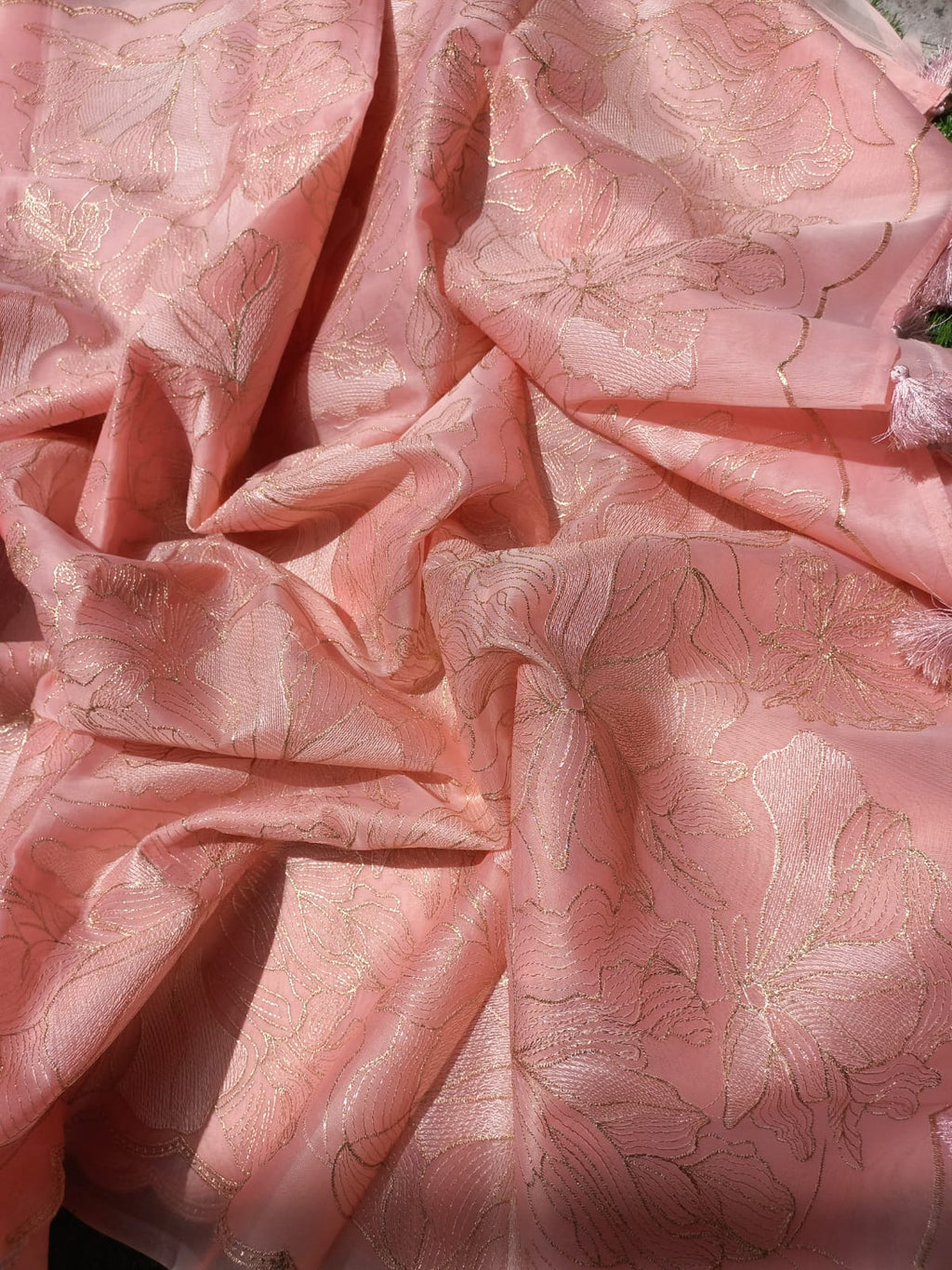 Turkish organza feel giving soft organza fabric Saree Organza