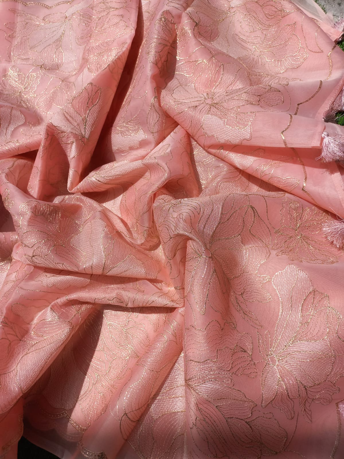 Turkish organza feel giving soft organza fabric Saree Organza