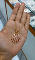 Premium plated light pink amethyst stone Pendant With Chain Code : PS1 Pearl Jewellery