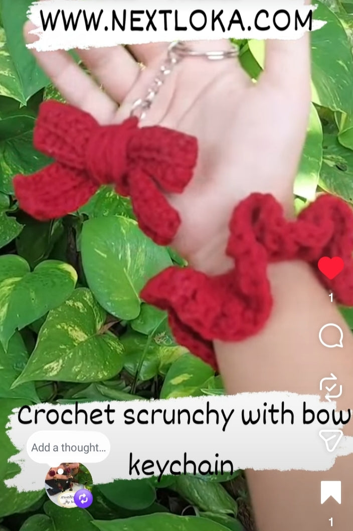 Premium crochet hair crunchy accessory and bow keychain NL0402 Juwaan