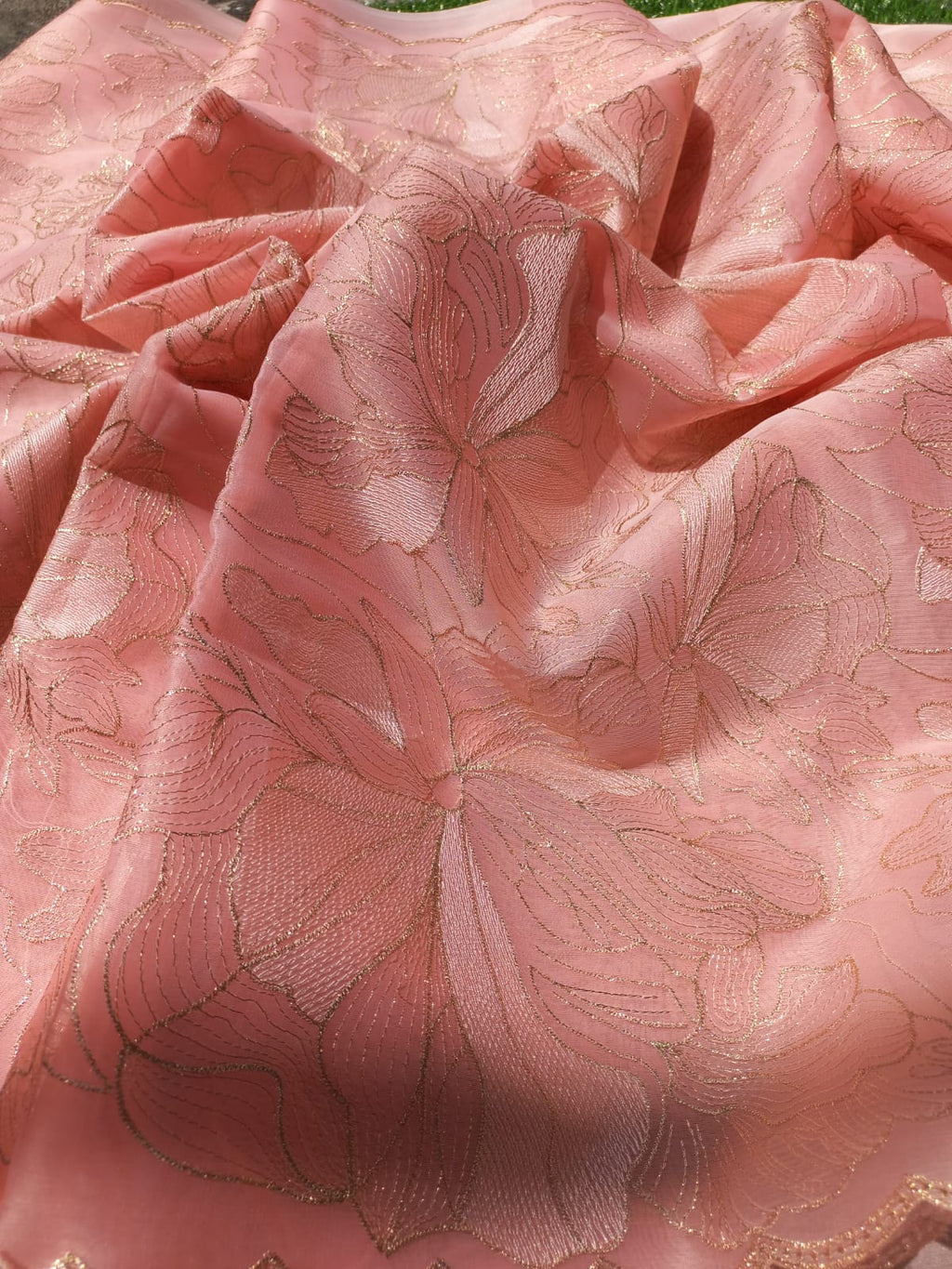 Turkish organza feel giving soft organza fabric Saree Organza