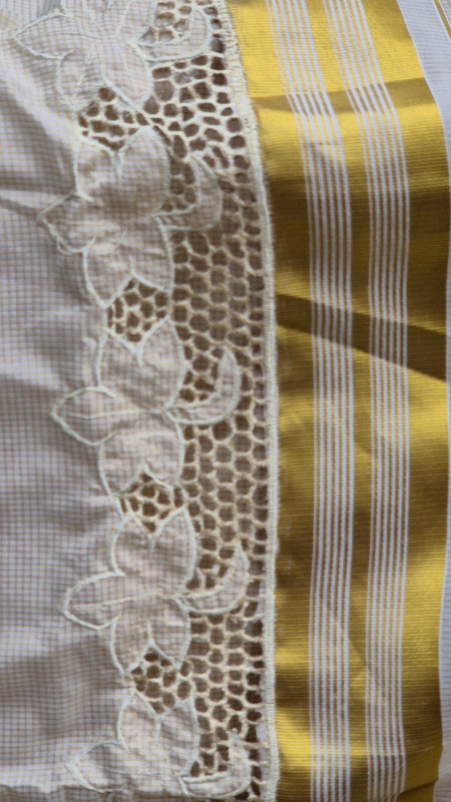 Beautiful Kerala saree and blouse with cutwork - Festival special Kerala saree
